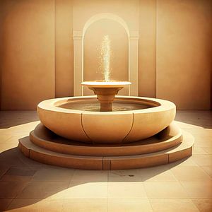 Verlassener Springbrunnen in der Sonne
