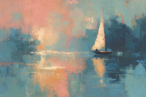 Sailboat in pastel dreams