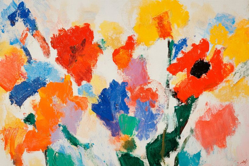Bunte Blumen in lebhaften Farben von Poster Art Shop