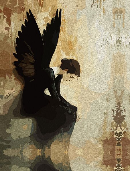 Gefallene Anmut - Melancholische Engelsreflexion von Ramy Salah Hefny