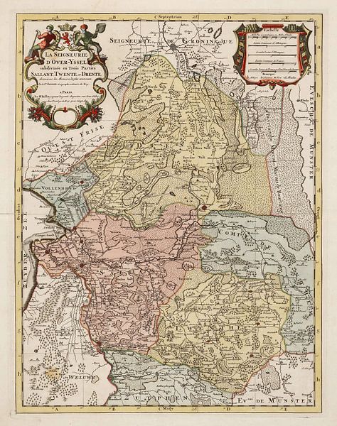 Carte de Salland, Twente et Drente par Rebel Ontwerp