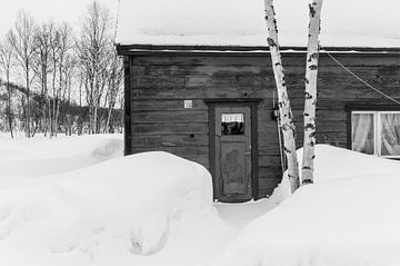 Huisje in de sneeuw van Timo Bergenhenegouwen