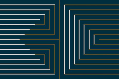 Gold und weiße Linien auf Blau