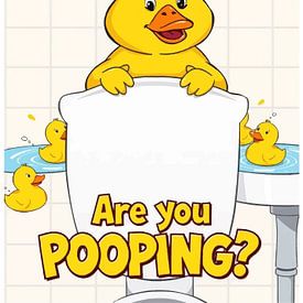 Cartoon Duck Asks: Are You Pooping? by MIROKKU