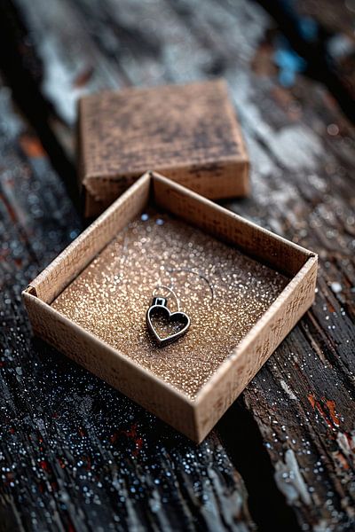Hartvormig hangertje in gouden doosje van Art & Soul Creations