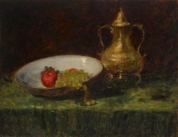 Stilleven (Fruit en koperen pot), William Merritt Chase