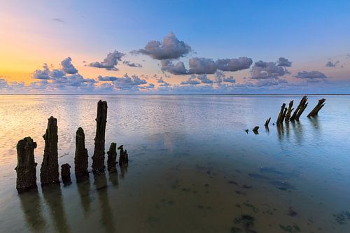 Zonsondergang boven de Waddenzee