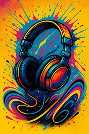 Feel the Beat - Modern pop art poster for music lovers by Eric Nagel