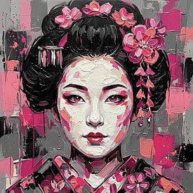 Geisha in a play of colours by ButterflyPix