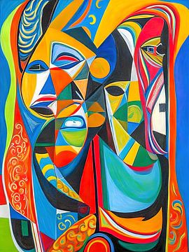 `Modern colorful hidden faces van Leo Luijten