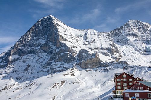 View of the north face of the Eiger and the Mönch