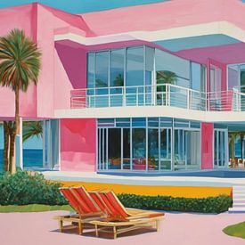 Pink Miami Beach Bauhaus - Pop Art 102 door Kollektiv Team W 32 vs. Felix von Altersheim van Felix von Altersheim