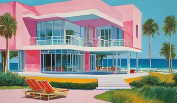Pink Miami Beach Bauhaus - Pop Art 102 door Kollektiv Team W 32 vs. Felix von Altersheim
