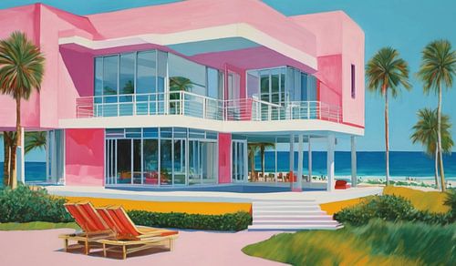 Pink Miami Beach Bauhaus - Pop Art 102 door Kollektiv Team W 32 vs. Felix von Altersheim van Felix von Altersheim
