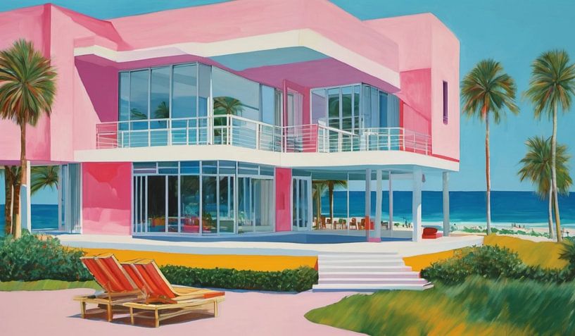 Pink Miami Beach Bauhaus - Pop Art 102 door Kollektiv Team W 32 vs. Felix von Altersheim van Team W 32 Gallery
