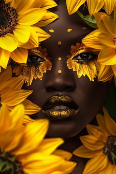 Sunflower beauty - Living portrait art by Poster Art Shop