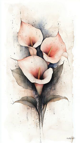Aquarell von Blumen von Gelissen Artworks
