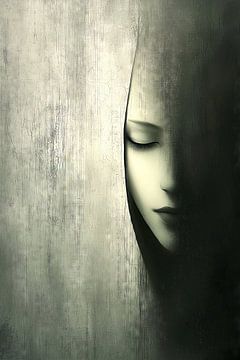 Woman in front of a dark background by Frank Heinz