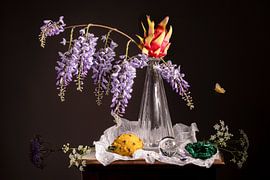 Nature morte de fruits du dragon avec glycine et malachite sur Willy Sengers