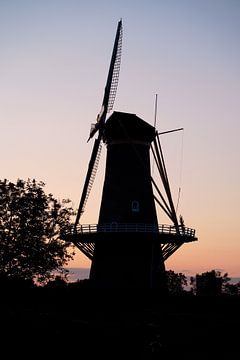 Sunset at the Mill: Magic Evening in Gorinchem, South Holland by Martijn de Waal