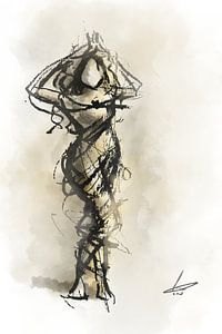 Frau im Stacheldrahtkleid