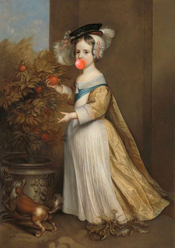 Portret van Prins van Oranje met bubblegum