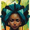 Afrikanische Frau mit Haarband (Headwrap) im Dschungel von Karen Nijst