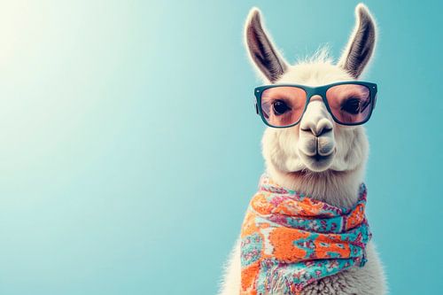 Lama met zonnebril