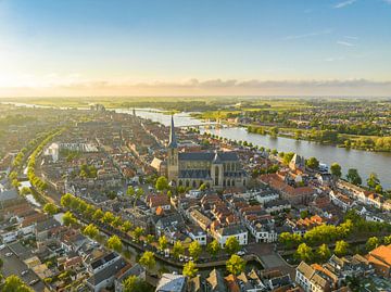 Kampen Frühlingsabend Sonnenuntergang Luftpanorama von Sjoerd van der Wal Fotografie