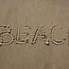 Beach écrit dans le sable sur MSP Canvas