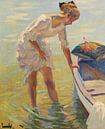 Edward Cucuel, Aan de oever, ca1920 van Atelier Liesjes thumbnail