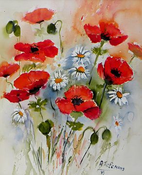 Veldboeket van Rita Tielemans Kunst
