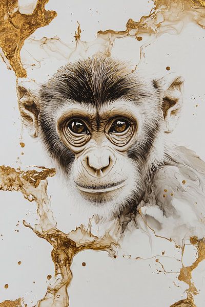 Realistisches Porträt eines Affen von Imperial Art House