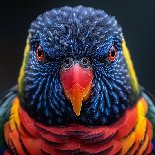 Close-Up Of Colorful Rainbow Lorikeet Bird Wildlife Photography