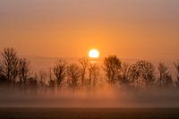 Mistige zonsopkomst bij Wier