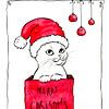 Merry Christmas cute cat von Karen Kaspar