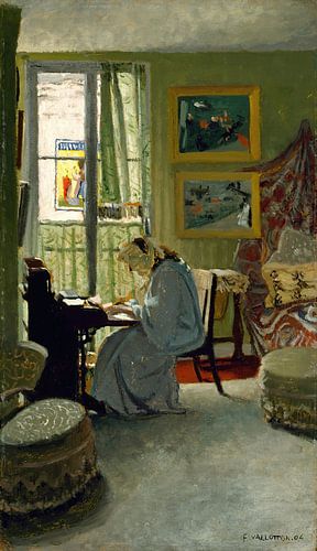 Félix Vallotton - Schrijvende vrouw in een interieur (1904)