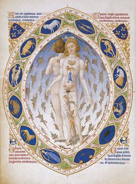 Cosmic Man and the Zodiac (Très Riches Heures) Limbourg Brothers