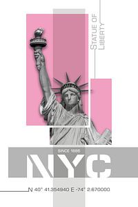Poster Art NYC Statue of Liberty | pink