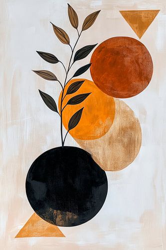 Couleurs circulaires avec motif de feuilles - Moderne