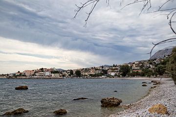 Small, Greek village on the coast