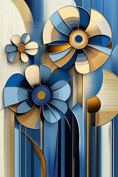 Modern abstracte bloemen van Bert Nijholt