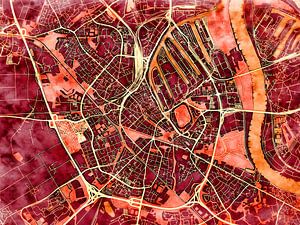 Karte von Neuss im stil 'Amber Autumn'