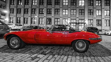 New York Brooklyn DUMBO met Jaguar E Type van Kurt Krause