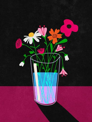 Bloemen gloeien in het donker