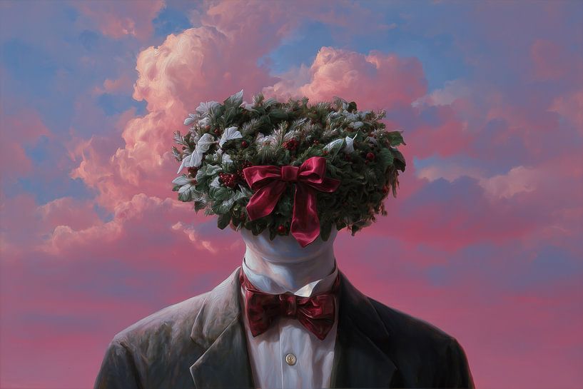 Weihnachtskranz | Weihnachtstasse von ARTEO Gemälde