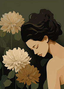 Buitenrust Die Frau und die Blumen des Zen
