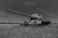 M47 Patton army tank black white 3