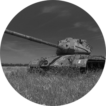 M47 Patton leger tank zwart wit 3 van Martin Albers Photography