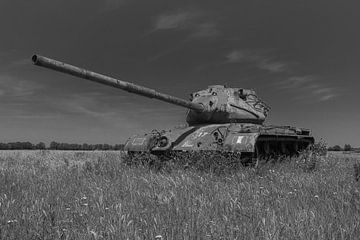 M47 Patton army tank black white 3 by Martin Albers Photography